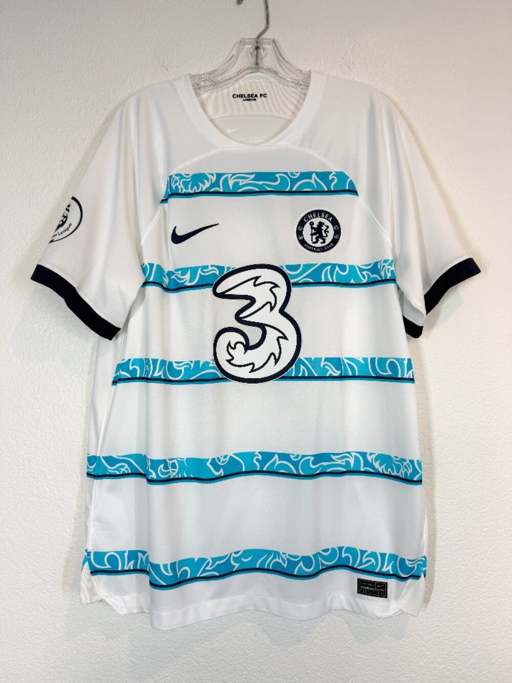 Nike Chelsea FC 2022/23 Away Stadium Jersey Mens Large Soccer Pulisic White Blue